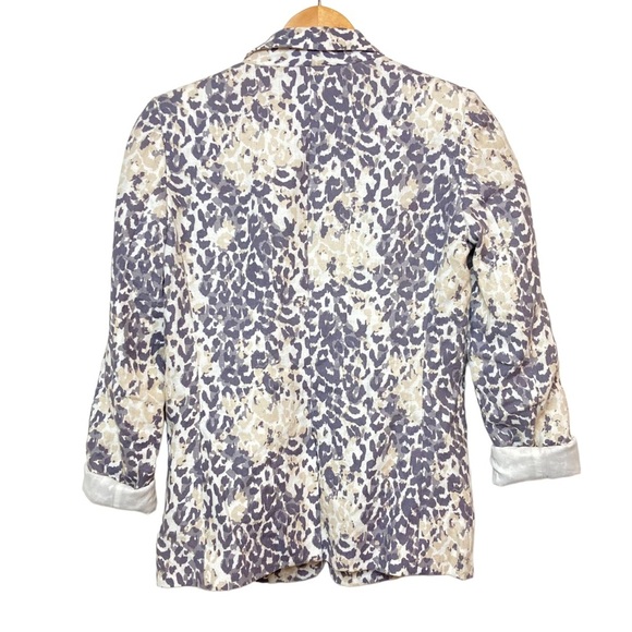 Joie Mehira Steel Gray Leopard Print Blazer - Picture 3 of 7